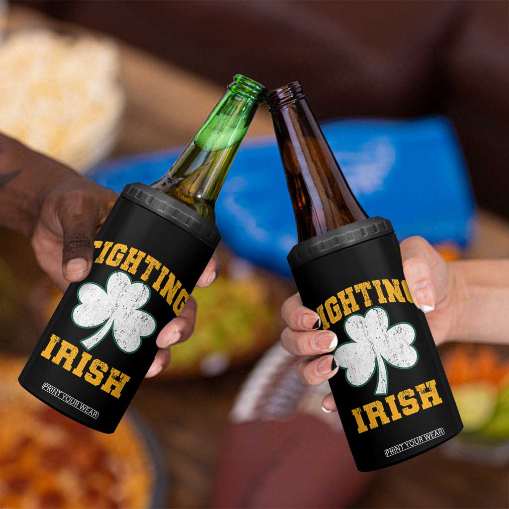 Vintage Fighting Irish 4 in 1 Can Cooler Tumbler Retro History Gold Shamrock TS10 Print Your Wear