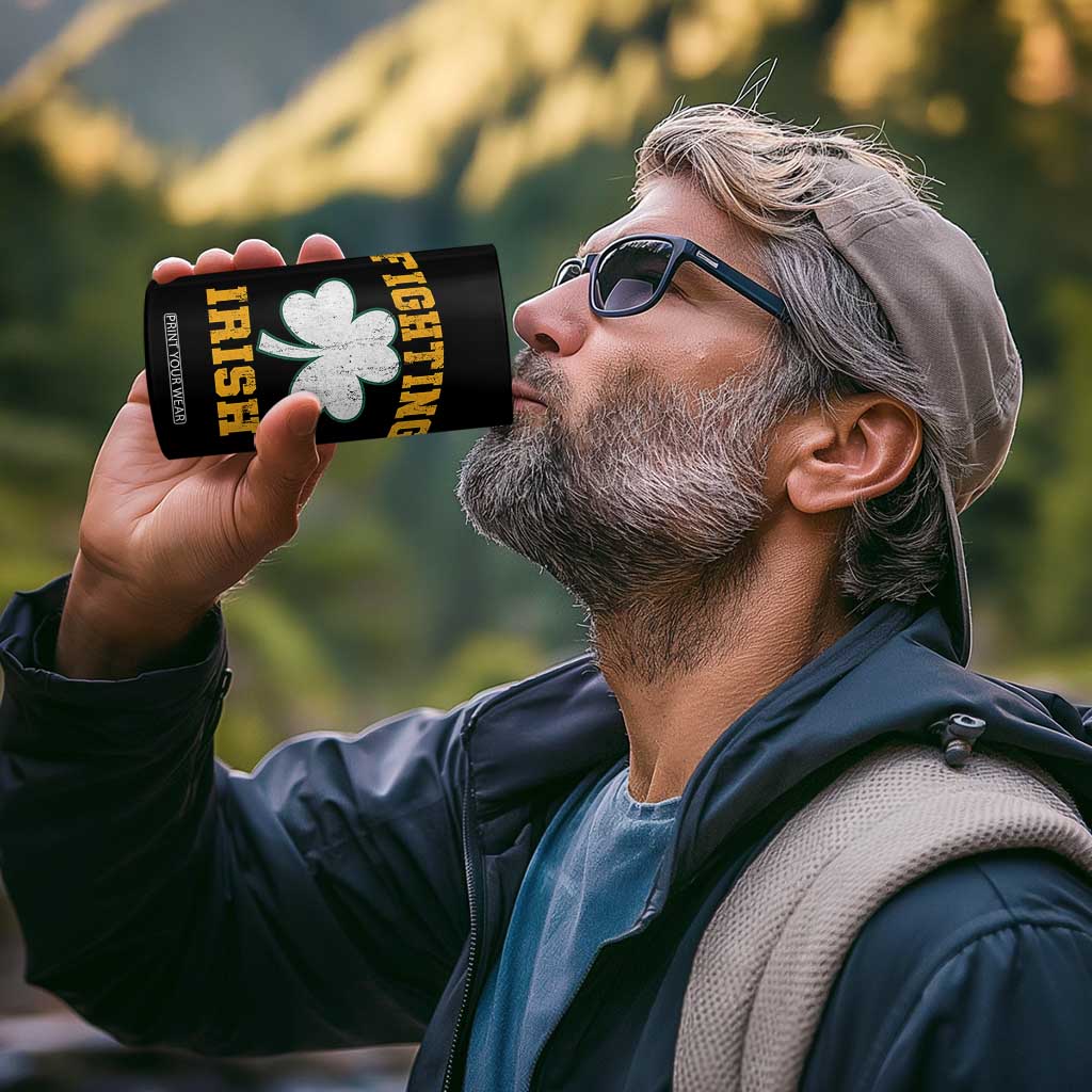 Vintage Fighting Irish 4 in 1 Can Cooler Tumbler Retro History Gold Shamrock TS10 Print Your Wear