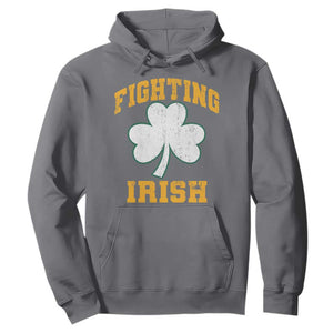 Vintage Fighting Irish Hoodie Retro History Gold Shamrock TS10 Charcoal Print Your Wear