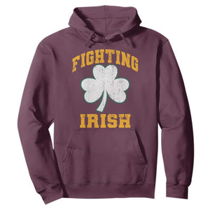 Vintage Fighting Irish Hoodie Retro History Gold Shamrock TS10 Maroon Print Your Wear