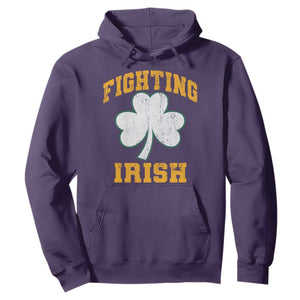 Vintage Fighting Irish Hoodie Retro History Gold Shamrock TS10 Purple Print Your Wear