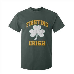 Vintage Fighting Irish T Shirt For Kid Retro History Gold Shamrock TS10 Dark Forest Green Print Your Wear