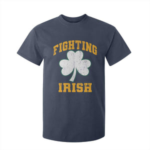 Vintage Fighting Irish T Shirt For Kid Retro History Gold Shamrock TS10 Navy Print Your Wear