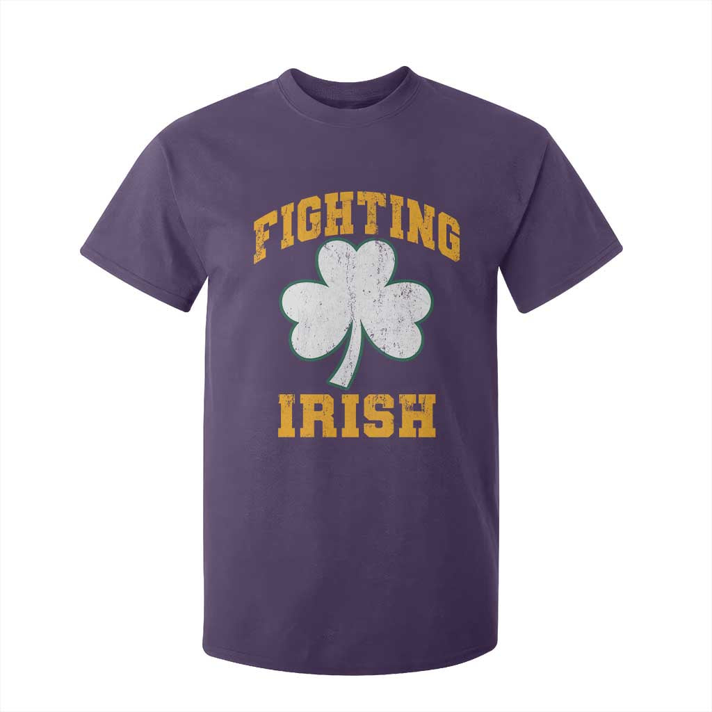 Vintage Fighting Irish T Shirt For Kid Retro History Gold Shamrock TS10 Purple Print Your Wear