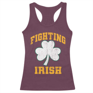 Vintage Fighting Irish Racerback Tank Top Retro History Gold Shamrock TS10 Maroon Print Your Wear