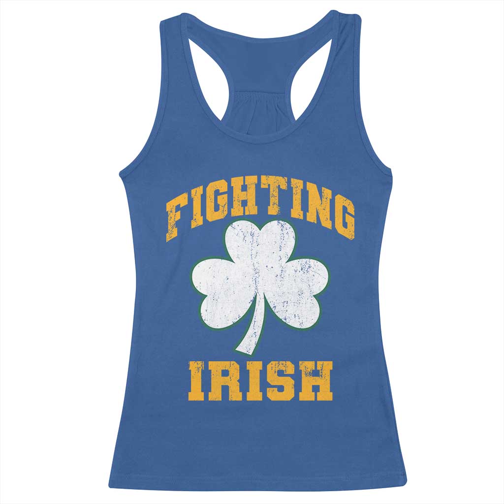 Vintage Fighting Irish Racerback Tank Top Retro History Gold Shamrock TS10 Royal Blue Print Your Wear