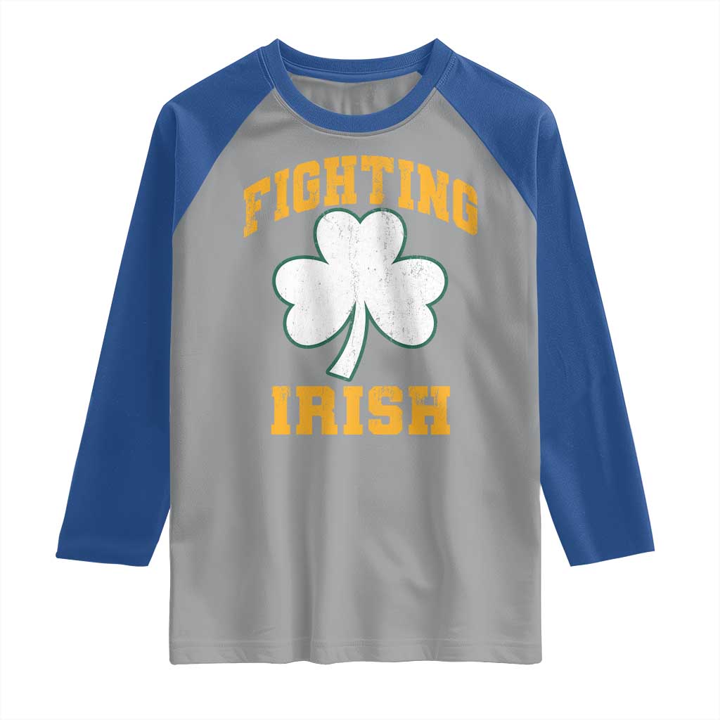Vintage Fighting Irish Raglan Shirt Retro History Gold Shamrock TS10 Sport Gray Royal Print Your Wear