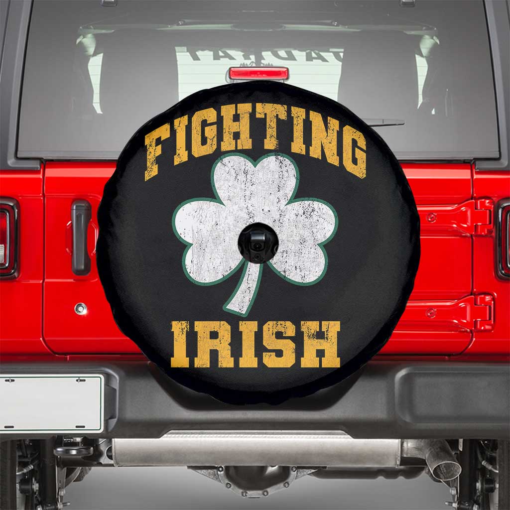 Vintage Fighting Irish Spare Tire Cover Retro History Gold Shamrock TS10 Black Print Your Wear