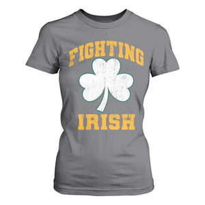 Vintage Fighting Irish T Shirt For Women Retro History Gold Shamrock TS10 Charcoal Print Your Wear