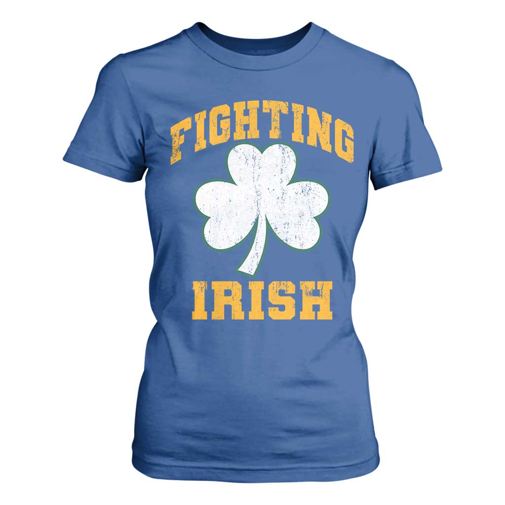 Vintage Fighting Irish T Shirt For Women Retro History Gold Shamrock TS10 Royal Blue Print Your Wear