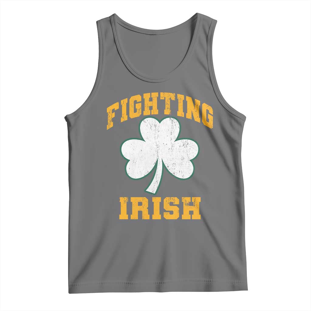 Vintage Fighting Irish Tank Top Retro History Gold Shamrock TS10 Black Heather Print Your Wear