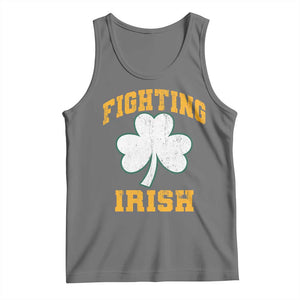 Vintage Fighting Irish Tank Top Retro History Gold Shamrock TS10 Black Heather Print Your Wear