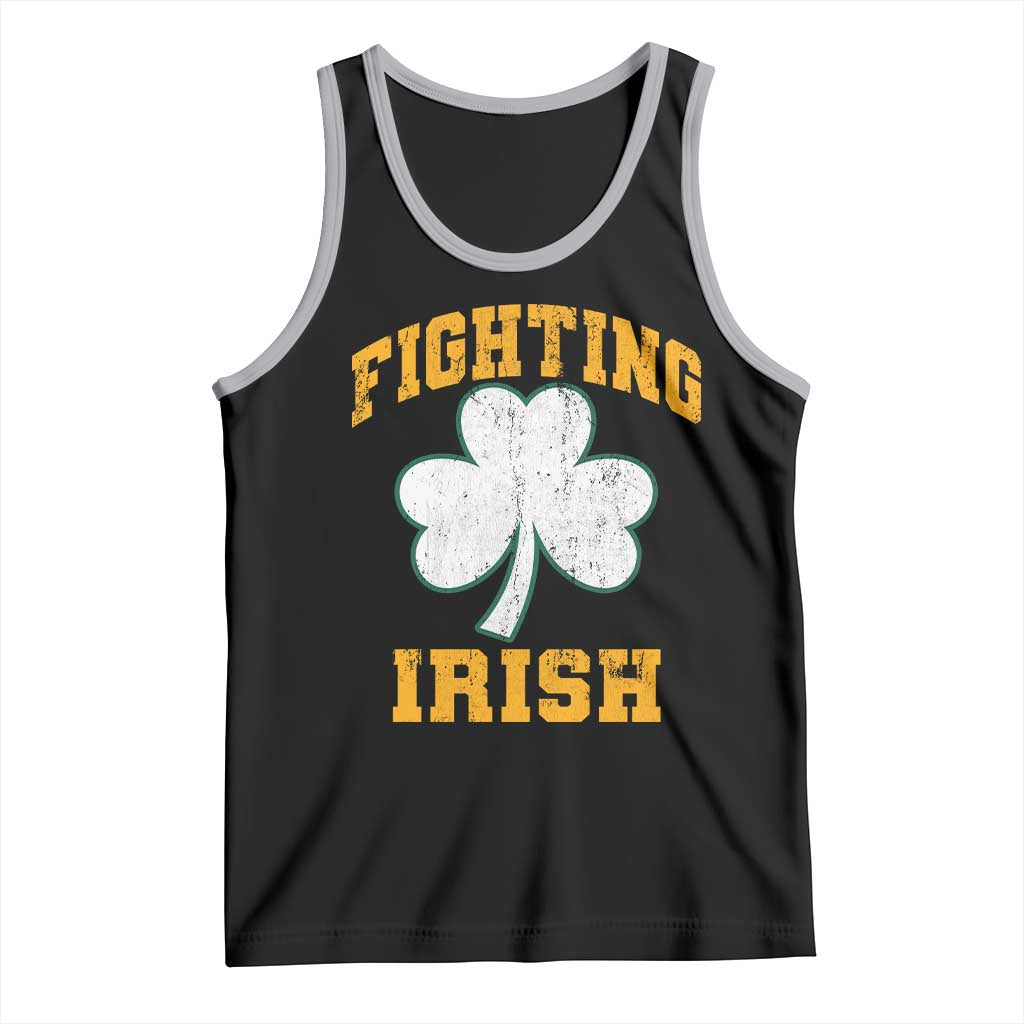 Vintage Fighting Irish Tank Top Retro History Gold Shamrock TS10 Black Athletic Heather Print Your Wear