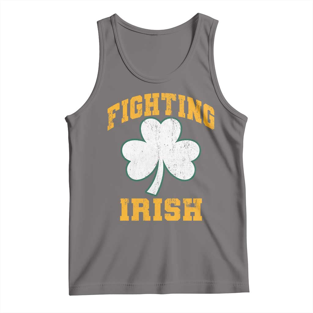 Vintage Fighting Irish Tank Top Retro History Gold Shamrock TS10 Deep Heather Print Your Wear