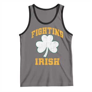 Vintage Fighting Irish Tank Top Retro History Gold Shamrock TS10 Deep Heather Black Print Your Wear