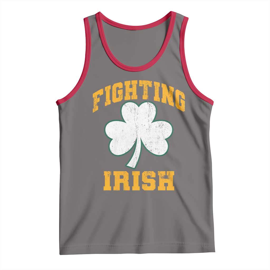 Vintage Fighting Irish Tank Top Retro History Gold Shamrock TS10 Deep Heather Red Print Your Wear