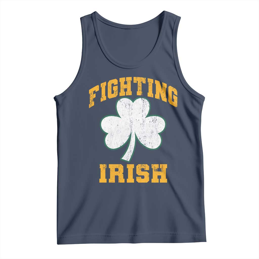 Vintage Fighting Irish Tank Top Retro History Gold Shamrock TS10 Navy Print Your Wear