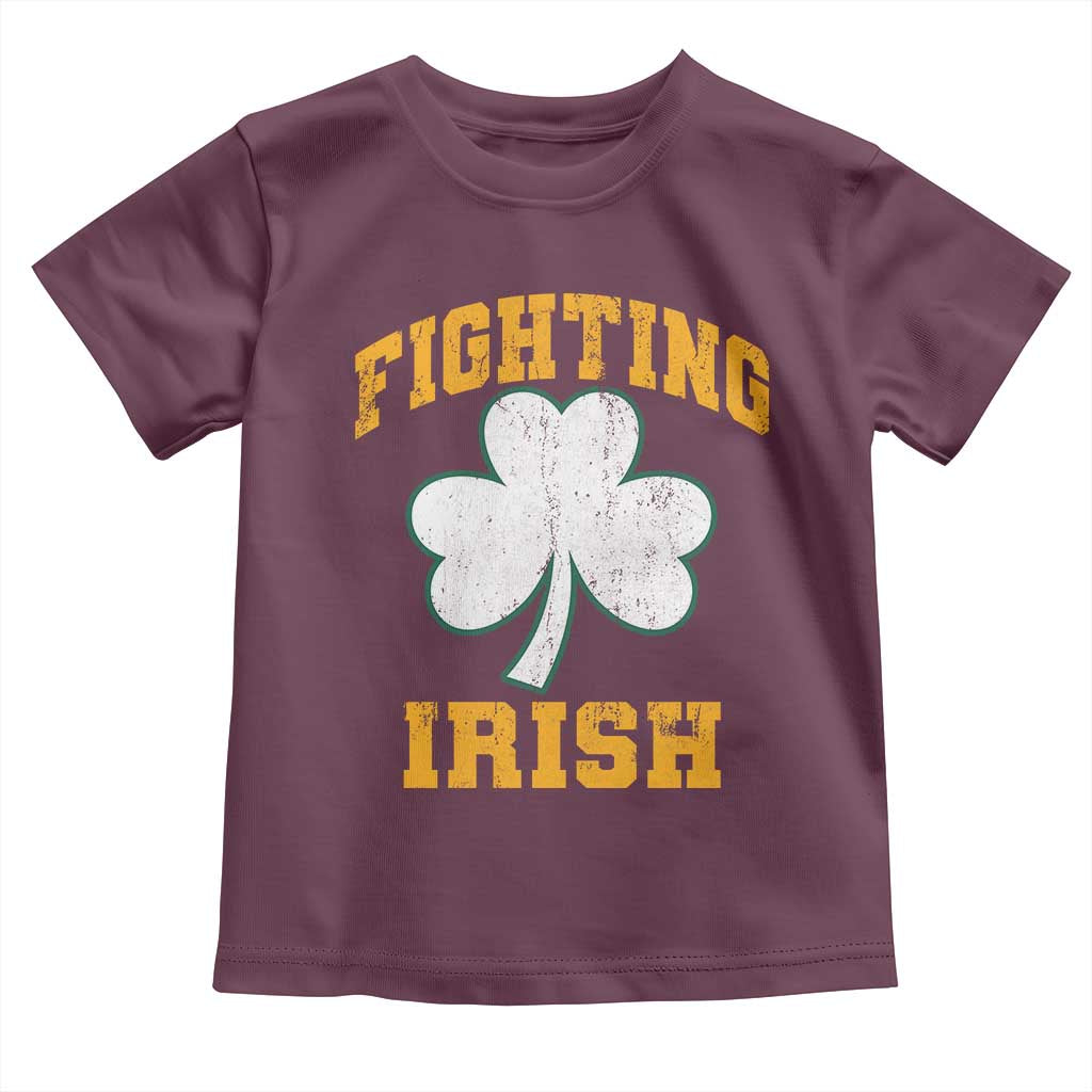 Vintage Fighting Irish Toddler T Shirt Retro History Gold Shamrock TS10 Maroon Print Your Wear