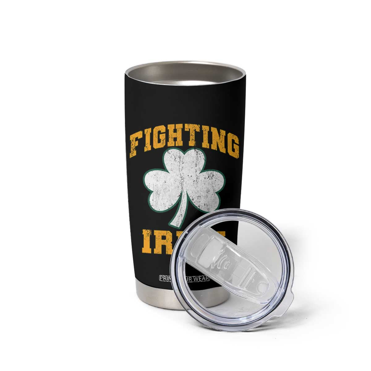 Vintage Fighting Irish Tumbler Cup Retro History Gold Shamrock TS10 Print Your Wear