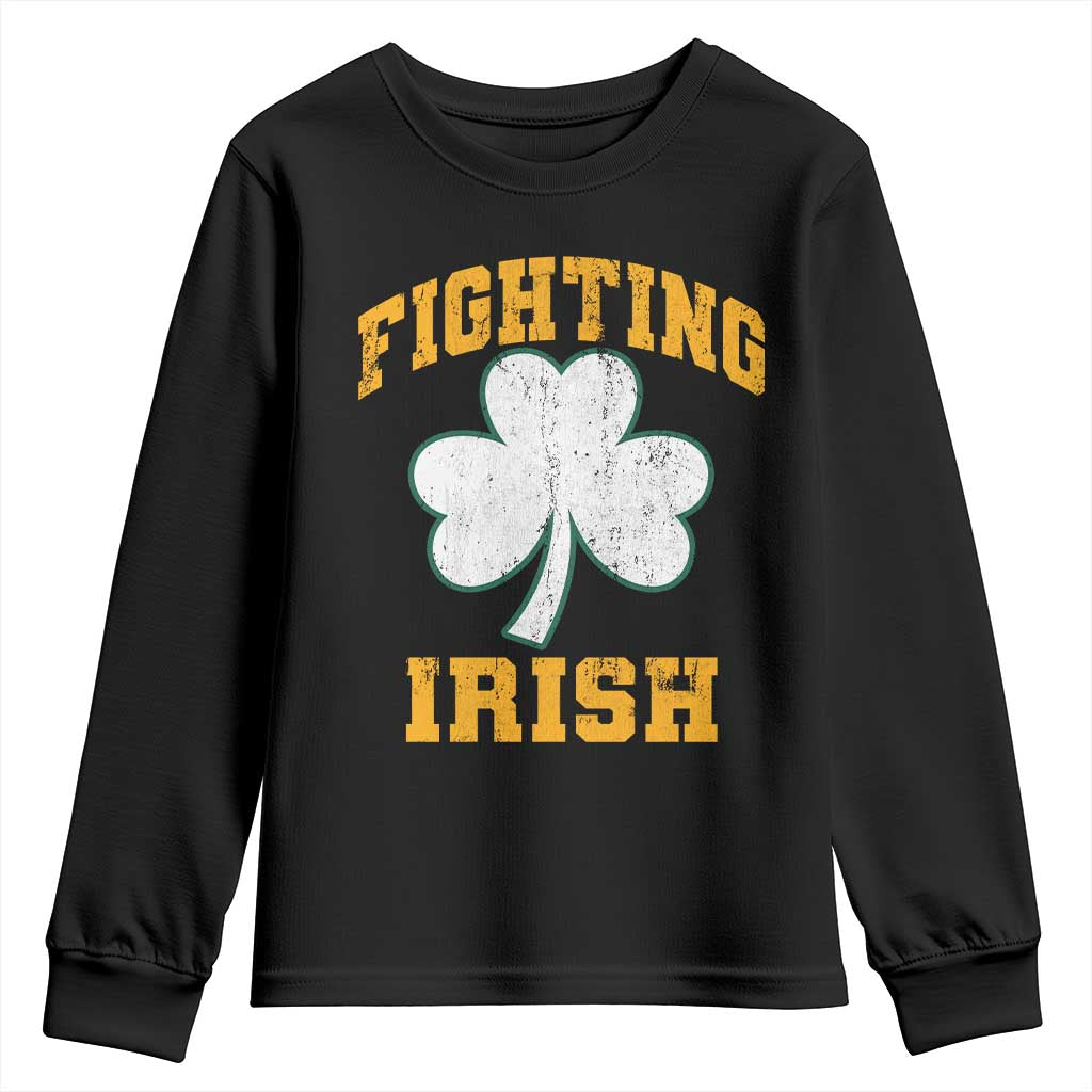 Vintage Fighting Irish Youth Sweatshirt Retro History Gold Shamrock TS10 Black Print Your Wear