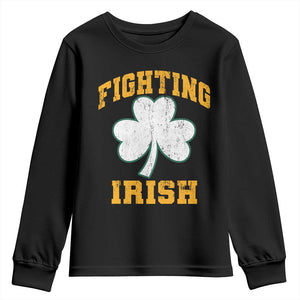 Vintage Fighting Irish Youth Sweatshirt Retro History Gold Shamrock TS10 Black Print Your Wear