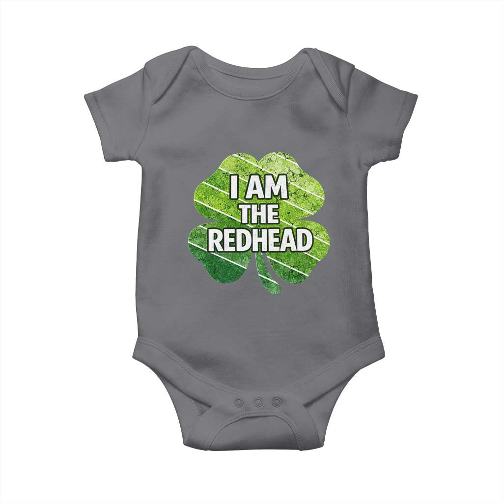 Funny Irish St Patricks Day Im The Redhead Baby Onesie Retro Vintage Lucky Shamrock TS10 Charcoal Print Your Wear