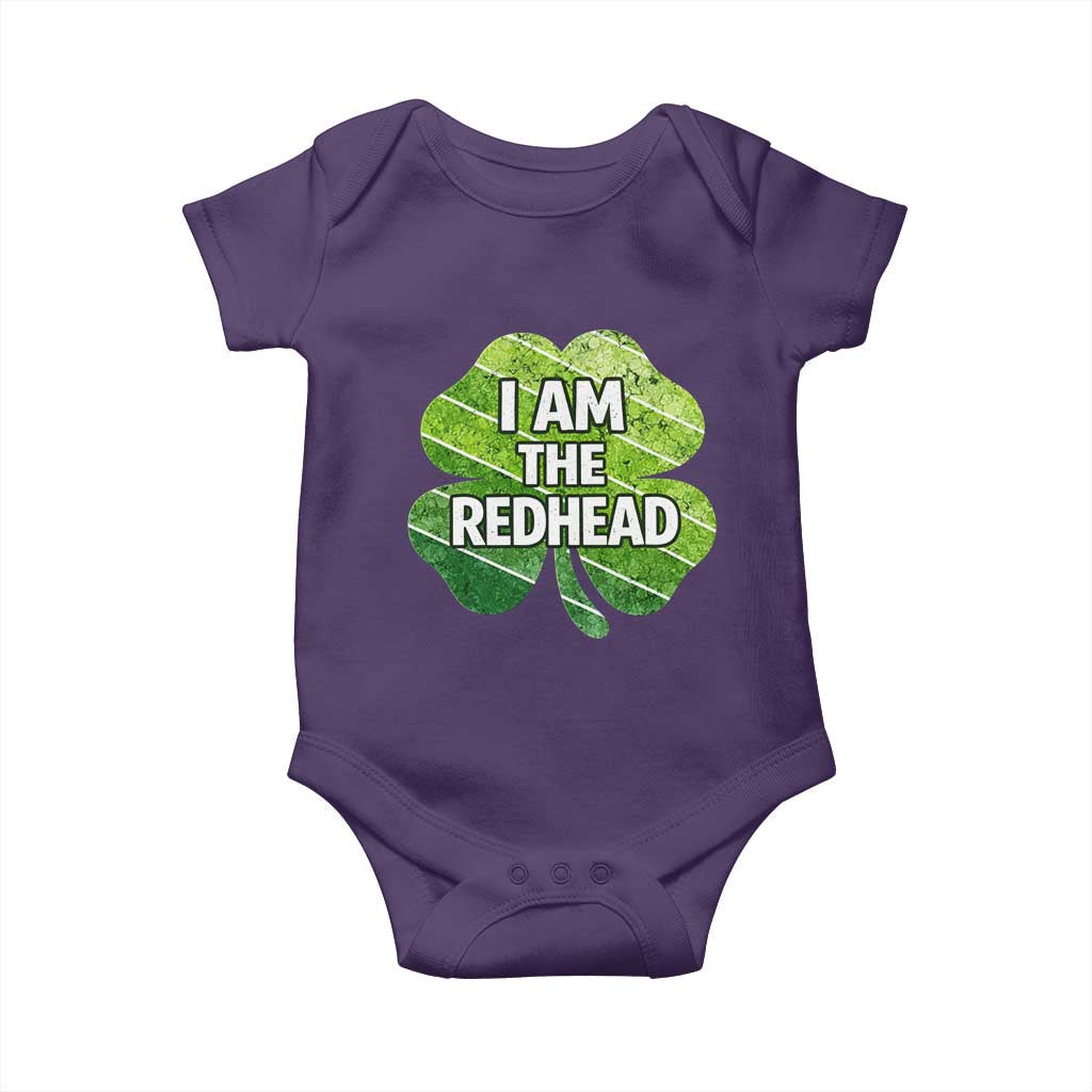 Funny Irish St Patricks Day Im The Redhead Baby Onesie Retro Vintage Lucky Shamrock TS10 Purple Print Your Wear