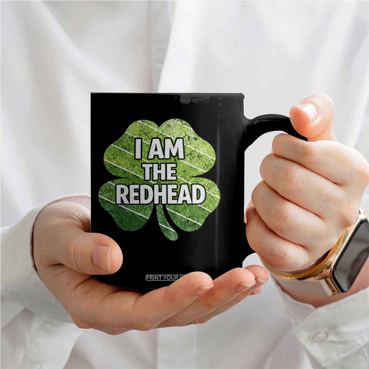 Funny Irish St Patricks Day Im The Redhead Coffee Mug Retro Vintage Lucky Shamrock TS10 Print Your Wear