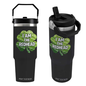 Funny Irish St Patricks Day Im The Redhead Flip Straw Tumbler Retro Vintage Lucky Shamrock TS10 One Size: 30 oz Black Print Your Wear
