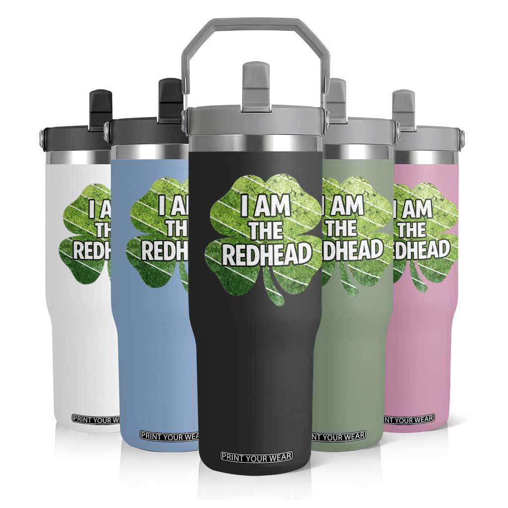 Funny Irish St Patricks Day Im The Redhead Flip Straw Tumbler Retro Vintage Lucky Shamrock TS10 Print Your Wear