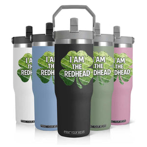 Funny Irish St Patricks Day Im The Redhead Flip Straw Tumbler Retro Vintage Lucky Shamrock TS10 Print Your Wear
