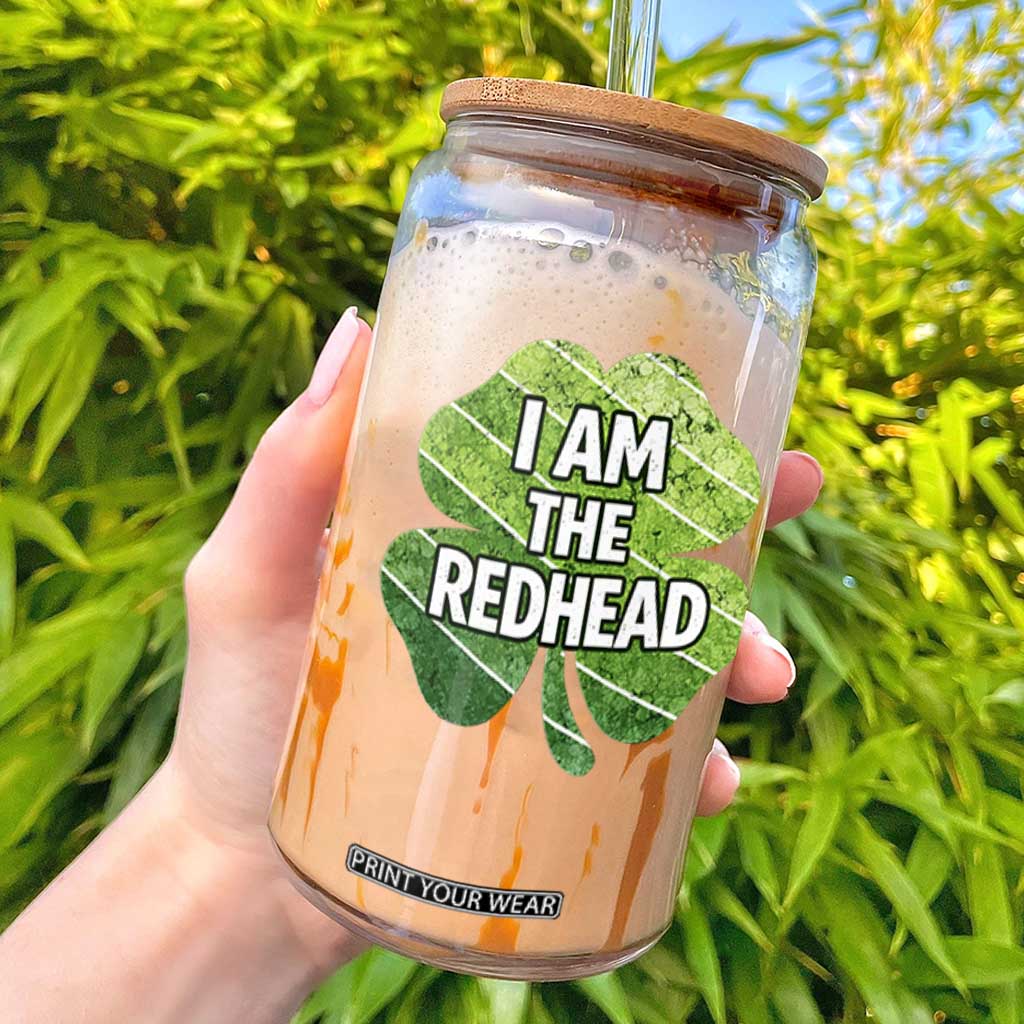 Funny Irish St Patricks Day Im The Redhead Glass Can Retro Vintage Lucky Shamrock TS10 Black Print Your Wear