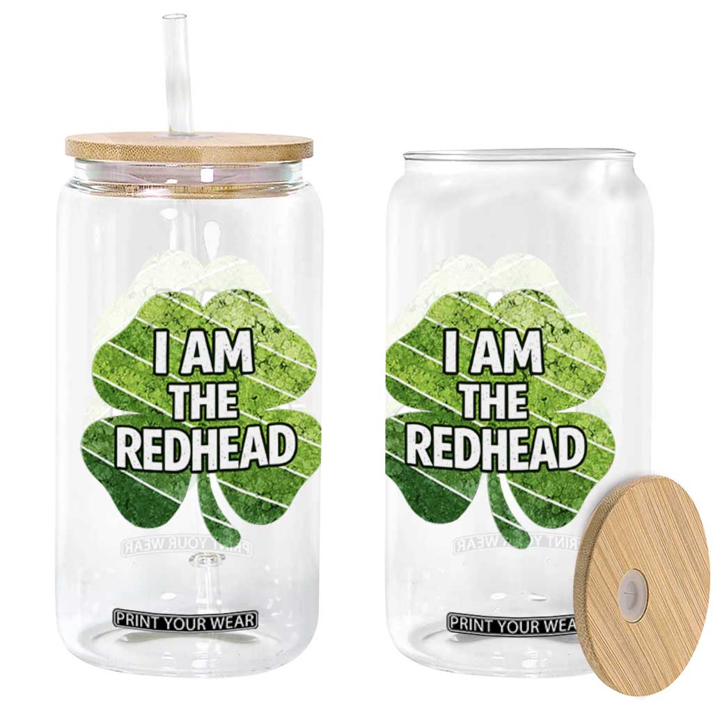 Funny Irish St Patricks Day Im The Redhead Glass Can Retro Vintage Lucky Shamrock TS10 Print Your Wear