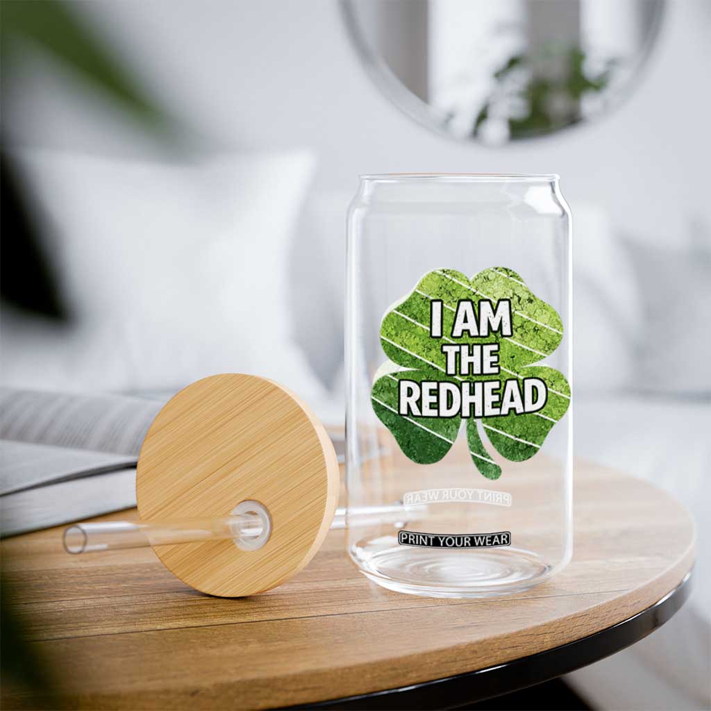 Funny Irish St Patricks Day Im The Redhead Glass Can Retro Vintage Lucky Shamrock TS10 Print Your Wear