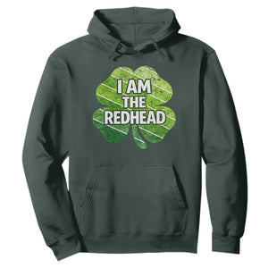 Funny Irish St Patricks Day Im The Redhead Hoodie Retro Vintage Lucky Shamrock TS10 Dark Forest Green Print Your Wear