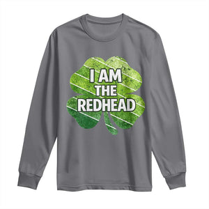 Funny Irish St Patricks Day Im The Redhead Long Sleeve Shirt Retro Vintage Lucky Shamrock TS10 Charcoal Print Your Wear