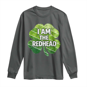 Funny Irish St Patricks Day Im The Redhead Long Sleeve Shirt Retro Vintage Lucky Shamrock TS10 Dark Heather Print Your Wear