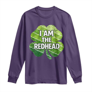 Funny Irish St Patricks Day Im The Redhead Long Sleeve Shirt Retro Vintage Lucky Shamrock TS10 Purple Print Your Wear
