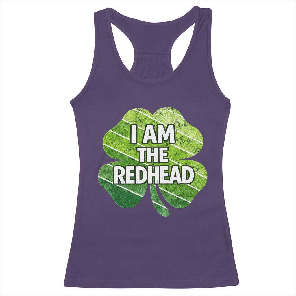 Funny Irish St Patricks Day Im The Redhead Racerback Tank Top Retro Vintage Lucky Shamrock TS10 Purple Print Your Wear