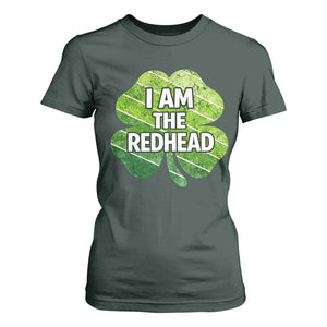 Funny Irish St Patricks Day Im The Redhead T Shirt For Women Retro Vintage Lucky Shamrock TS10 Dark Forest Green Print Your Wear
