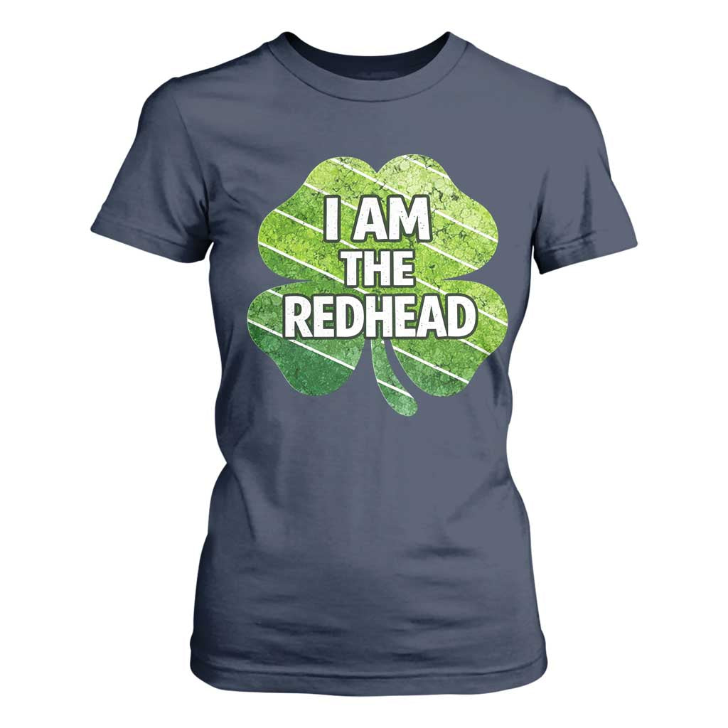 Funny Irish St Patricks Day Im The Redhead T Shirt For Women Retro Vintage Lucky Shamrock TS10 Navy Print Your Wear