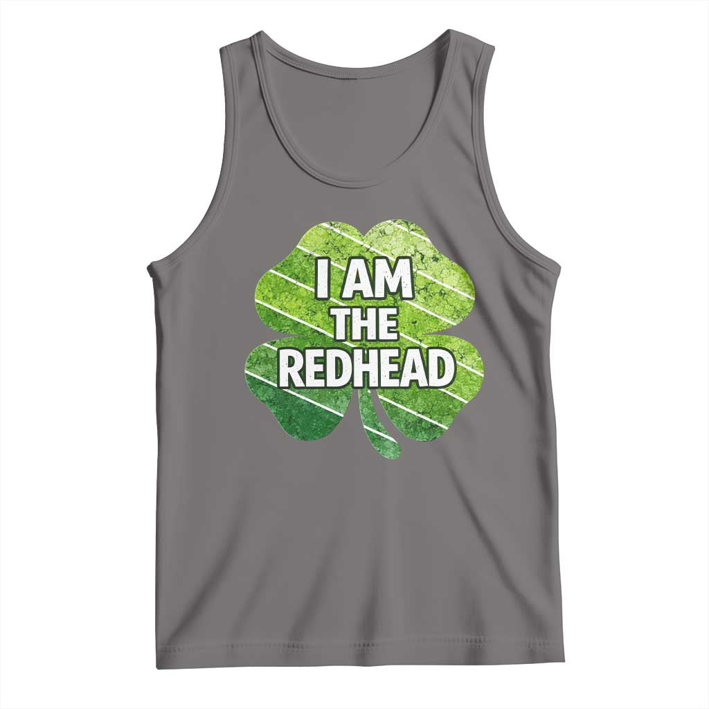 Funny Irish St Patricks Day Im The Redhead Tank Top Retro Vintage Lucky Shamrock TS10 Deep Heather Print Your Wear