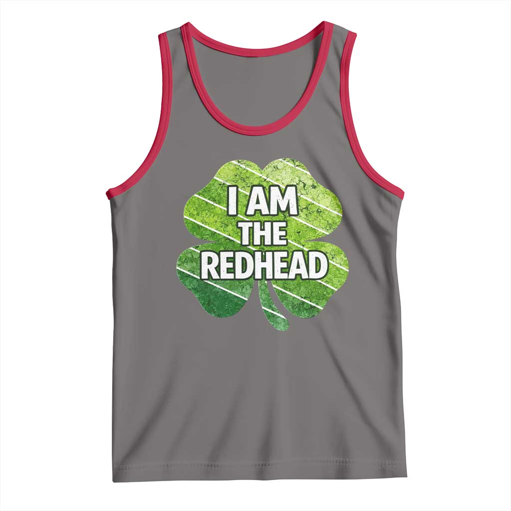 Funny Irish St Patricks Day Im The Redhead Tank Top Retro Vintage Lucky Shamrock TS10 Deep Heather Red Print Your Wear