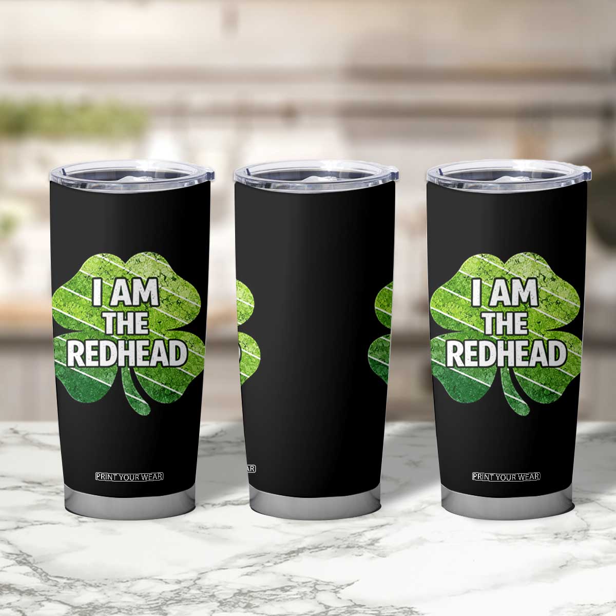 Funny Irish St Patricks Day Im The Redhead Tumbler Cup Retro Vintage Lucky Shamrock TS10 Print Your Wear