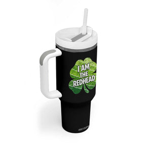 Funny Irish St Patricks Day Im The Redhead Tumbler With Handle Retro Vintage Lucky Shamrock TS10 Print Your Wear