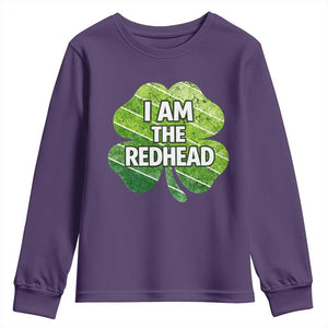 Funny Irish St Patricks Day Im The Redhead Youth Sweatshirt Retro Vintage Lucky Shamrock TS10 Purple Print Your Wear