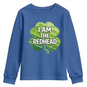 Funny Irish St Patricks Day Im The Redhead Youth Sweatshirt Retro Vintage Lucky Shamrock TS10 Royal Blue Print Your Wear