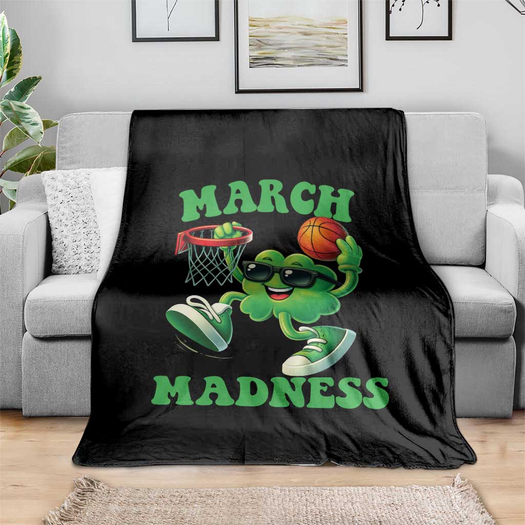 Basketball St Patricks Day Throw Blanket Mad Madness Irish Shamrock Playing Basketball Player Team Boys TS10 Print Your Wear