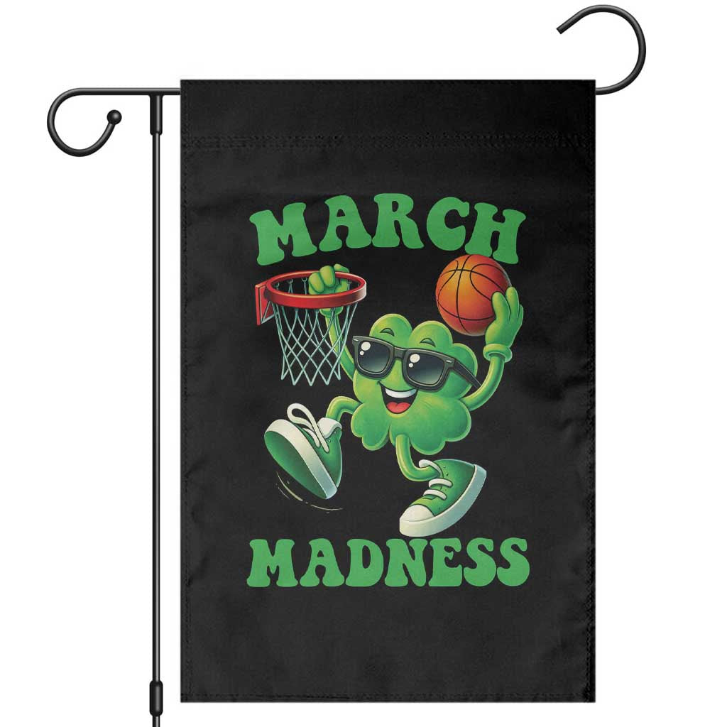 Basketball St Patricks Day Garden Flag Mad Madness Irish Shamrock Playing Basketball Player Team Boys TS10 Black Print Your Wear