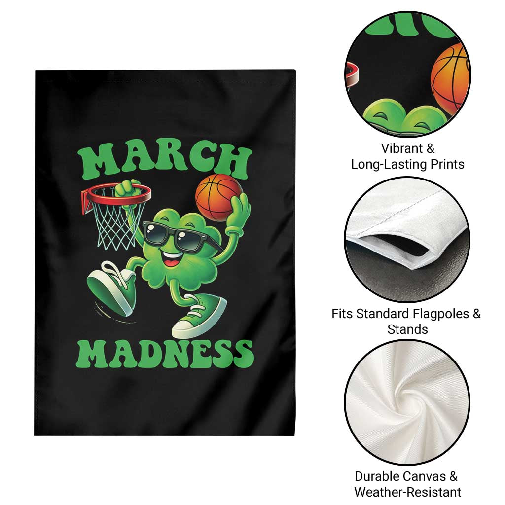 Basketball St Patricks Day Garden Flag Mad Madness Irish Shamrock Playing Basketball Player Team Boys TS10 Print Your Wear